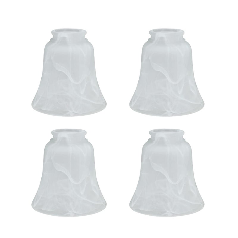 Aspen Creative 23030-4 Transitional Alabaster Bell Shape Ceiling Fan Glass Shade 2-1/8" Fitter, 4-3/4" D x 4-3/4" H, 4 Pack - Image 1